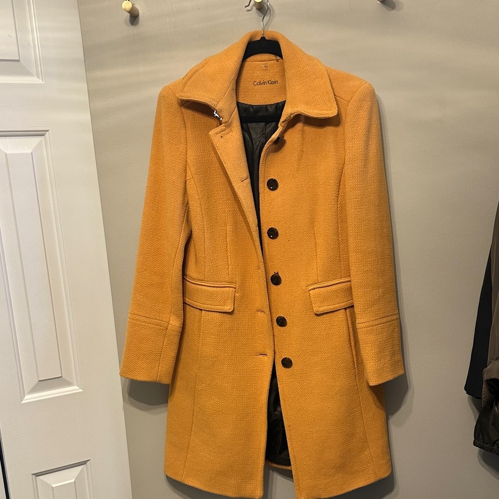 Calvin Klein Women's Mustard Trench Coat